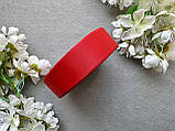 Стрічка репсова 2,5 см, 25 ярд оптом червоного (poppy red) кольору, фото 2