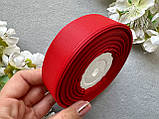 Стрічка репсова 2,5 см, 25 ярд оптом червоного (poppy red) кольору, фото 5