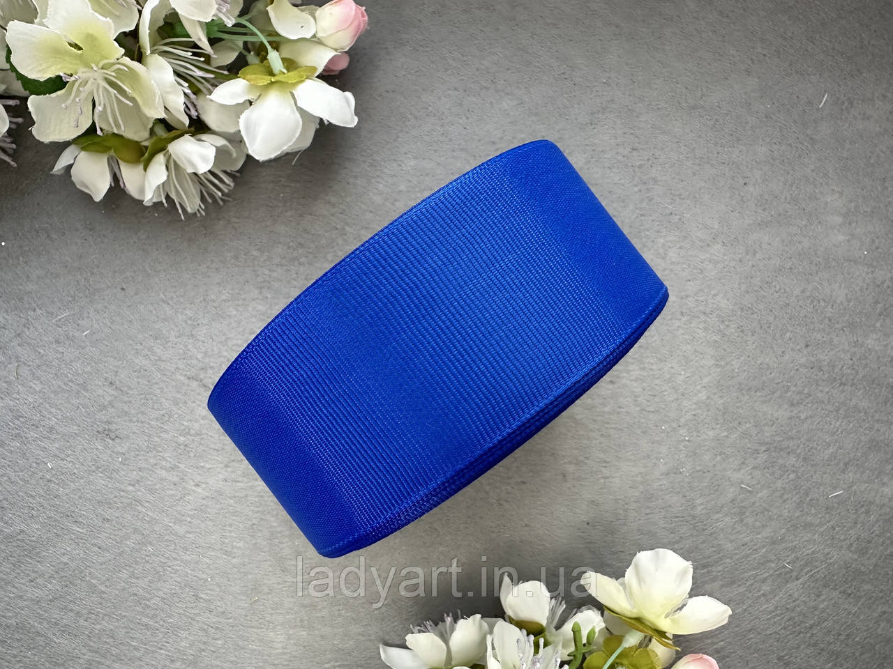Стрічка репсова 4 см, 25 ярд оптом синього (electric blue) кольору
