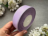 Стрічка репсова  з люрексом 2,5 см, 25 ярд оптом бузкового (lite orchid) кольору, фото 3