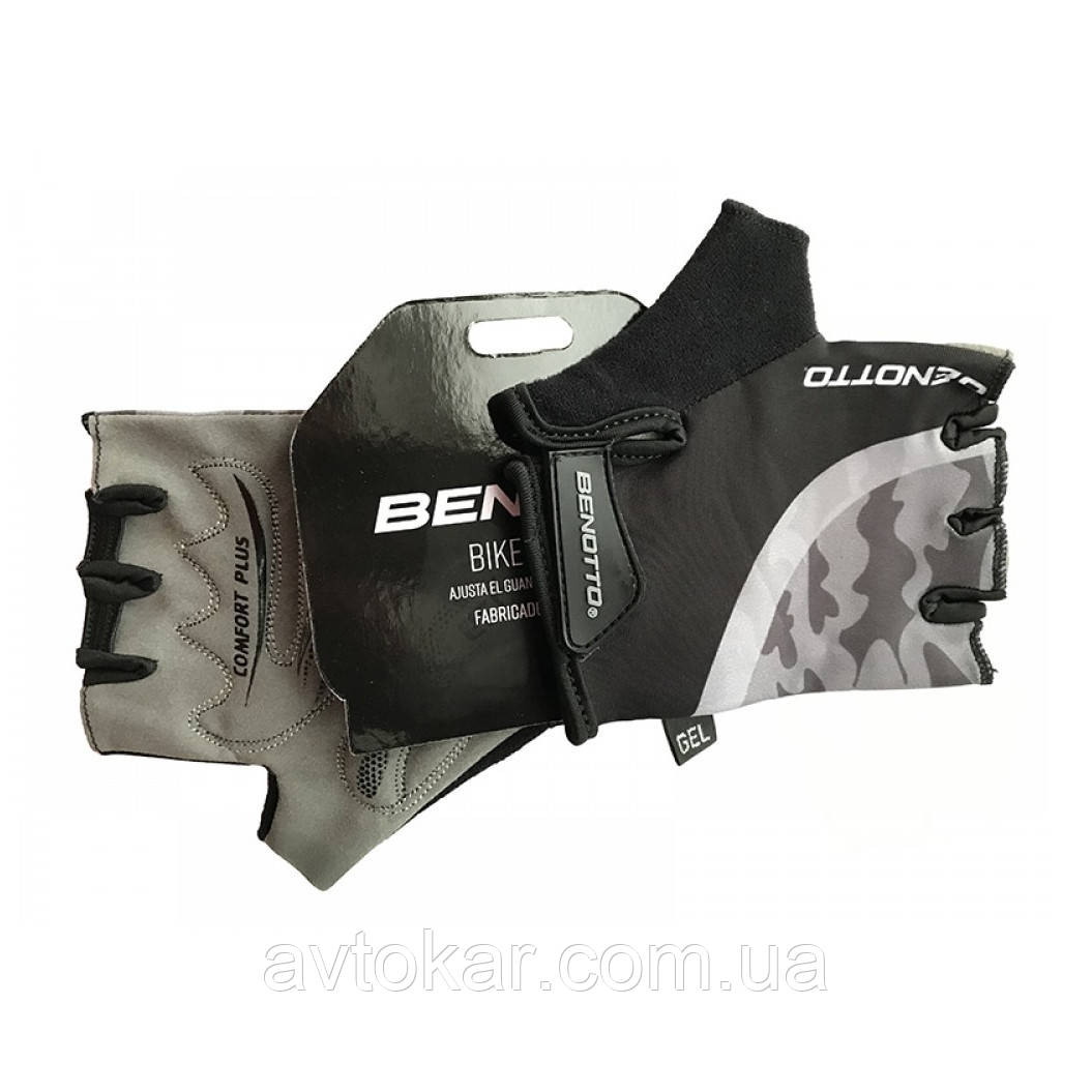 Рукавички велосипедні відкриті чоловічі Benotto CG -7861 (Grey) L ORG