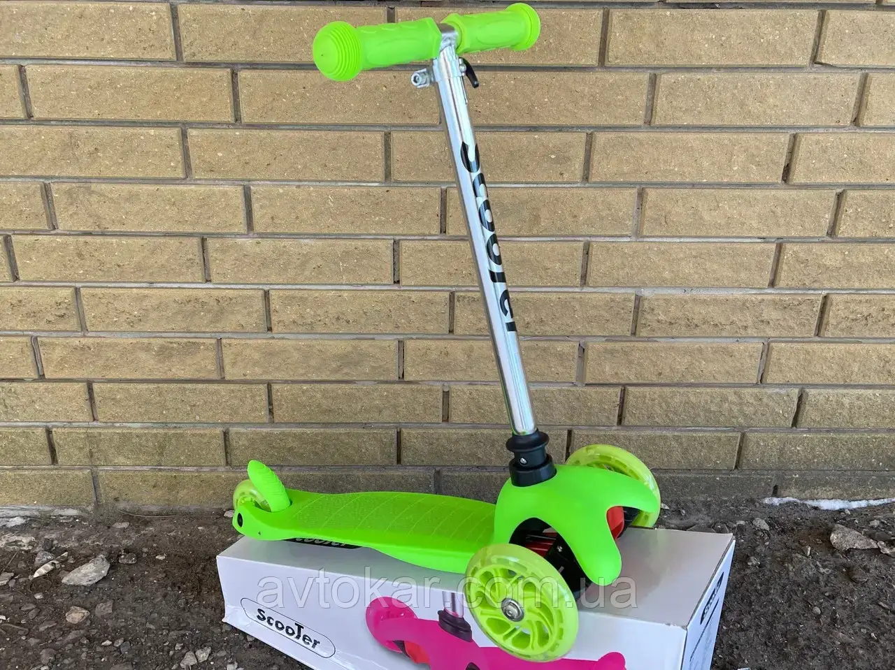 Самокат триколісний Scooter MG002A Салатовий ORG