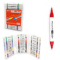 Набір акрилових двосторонніх скетчмаркерів 48 кольорів Aodemei