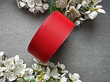Стрічка репсова з люрексом 4 см, 25 ярд червоного (poppy red) кольору, фото 2