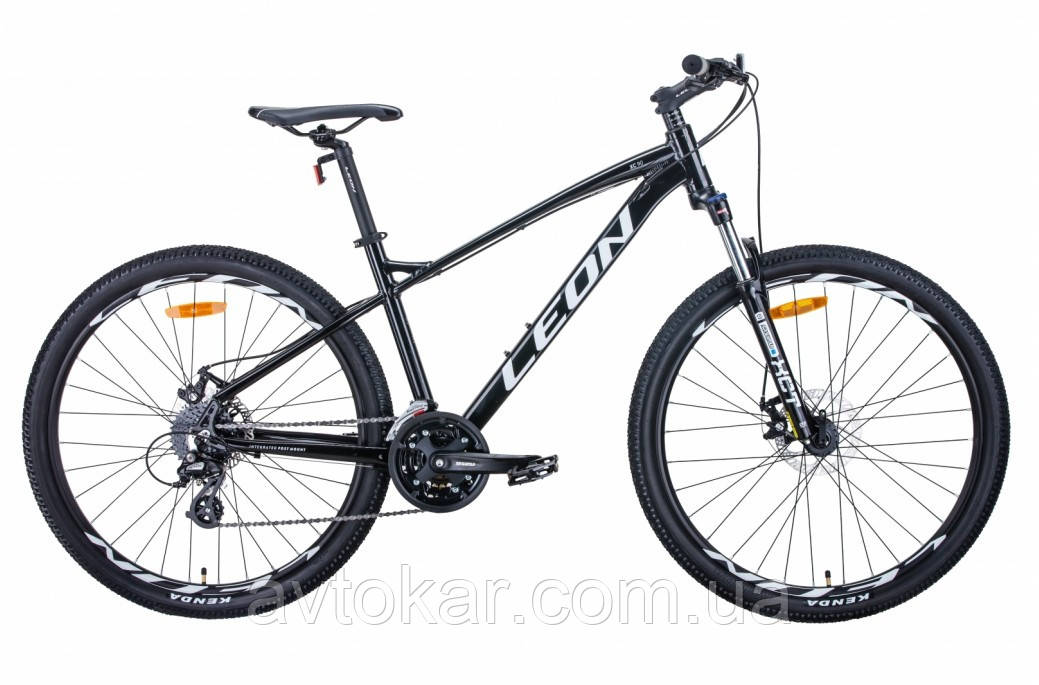 Велосипед AL 27.5" LEON XC-90 AM preload DD 2021 рама 19" Чорно-білий із сірим ORG
