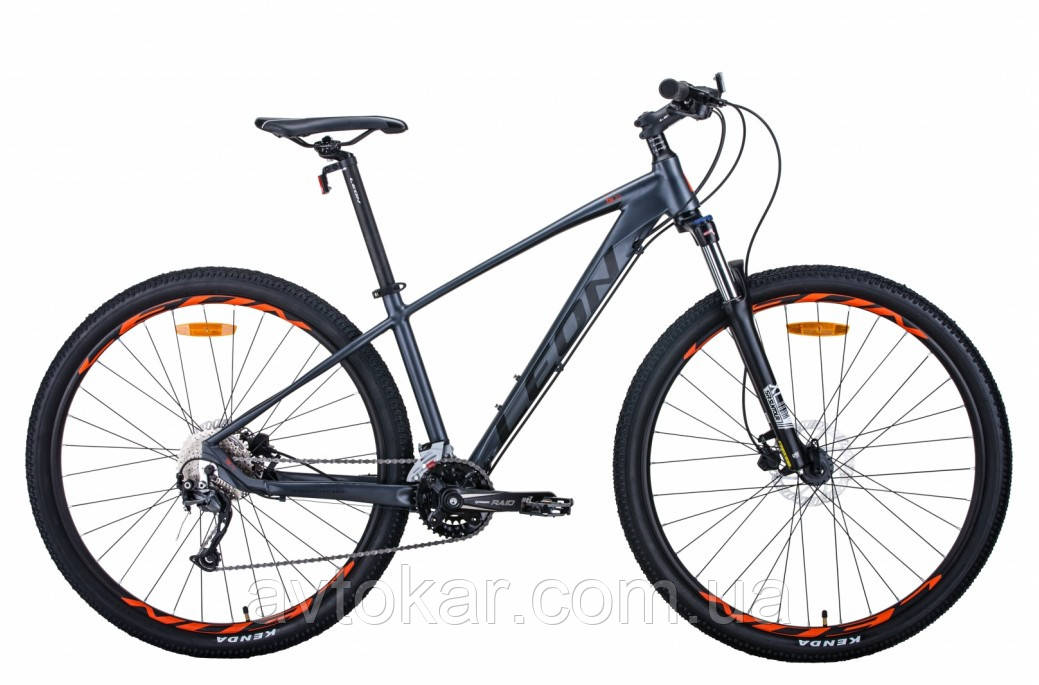 Велосипед AL 29" LEON TN-70 AM Hydraulic lock out HDD рама-19" графітовий з чорним і жовтогарячим (м) 2021 ORG
