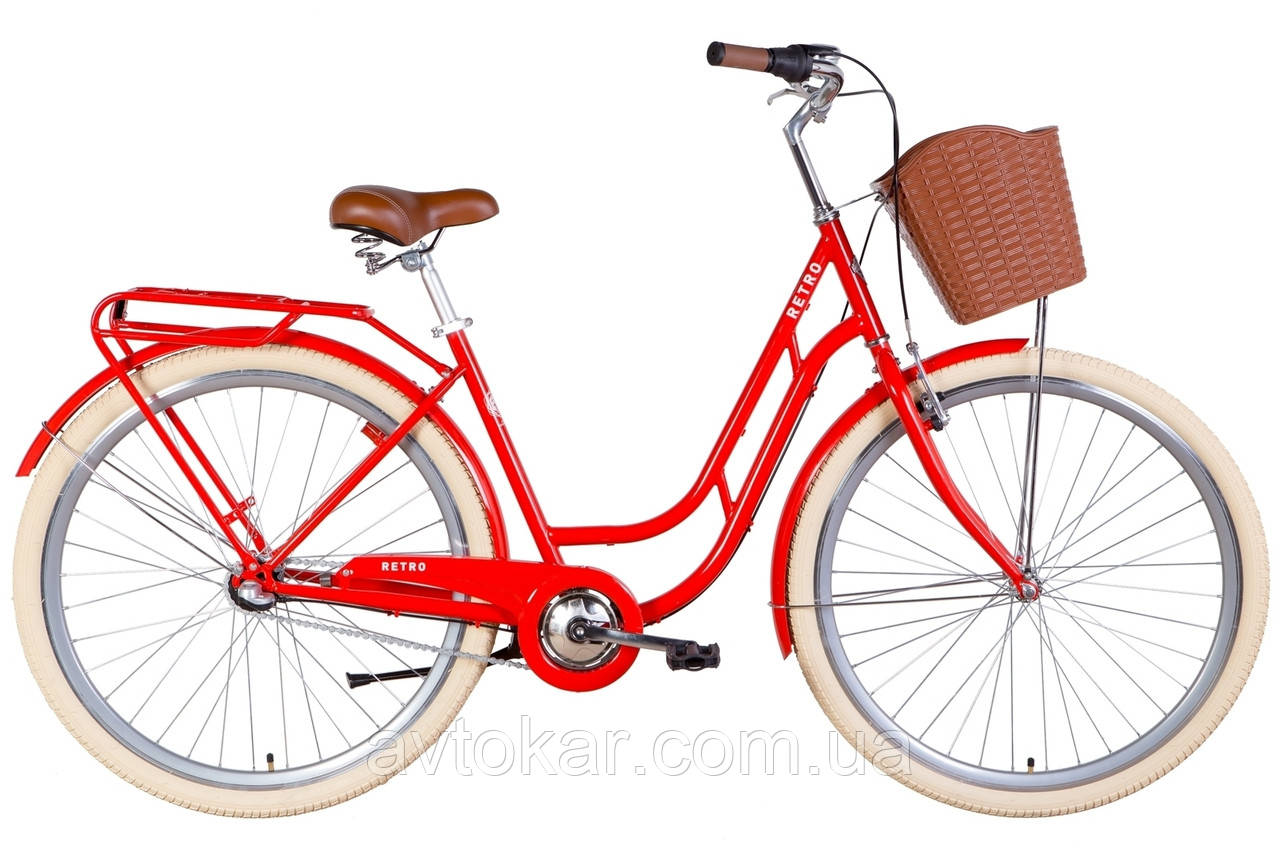 Велосипед 28" DOROZHNIK RETRO на планетарній втулці FALCON рама 19" Жовтогарячий ORG