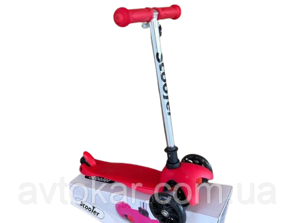 Самокат триколісний Scooter MG002A Червоний ORG, фото 1