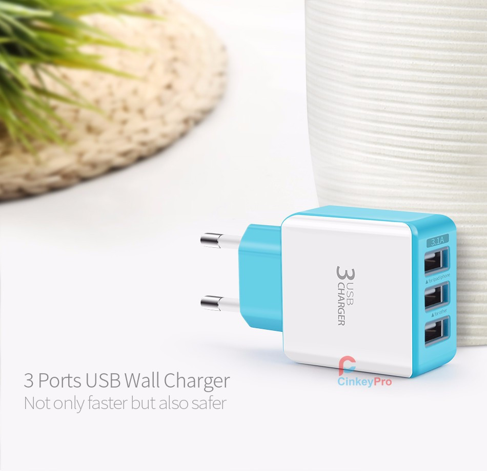 Зарядний пристрій CinkeyPro 3 USB 3A, фото 1