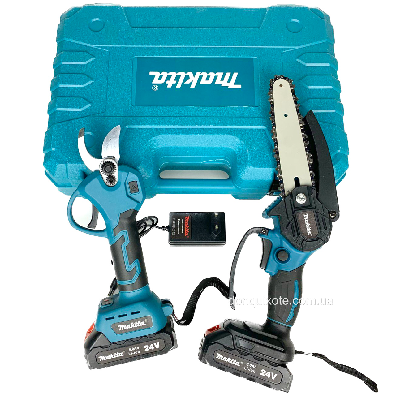 Набір Makita 2в1, акумуляторна пила makita DUC155BL безщіткова + Секатор Makita DUP270 з цифровим екраном