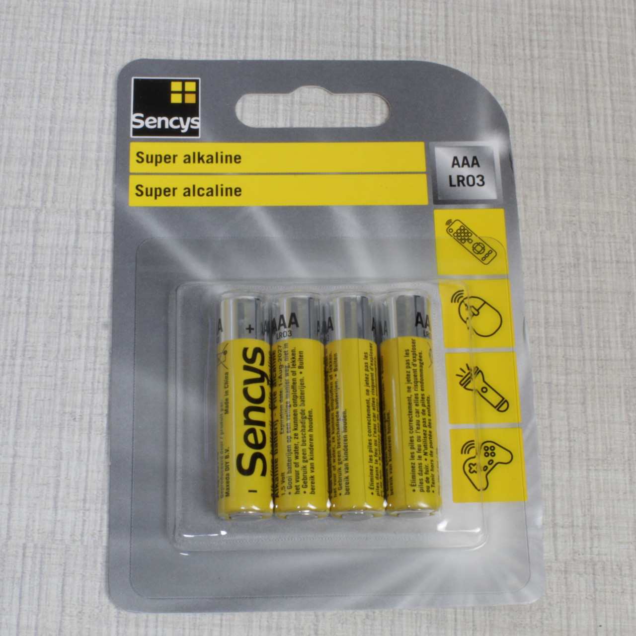 Батарейка Sencyc AAA/LR03 Alkaline 1.5V shrink 4шт