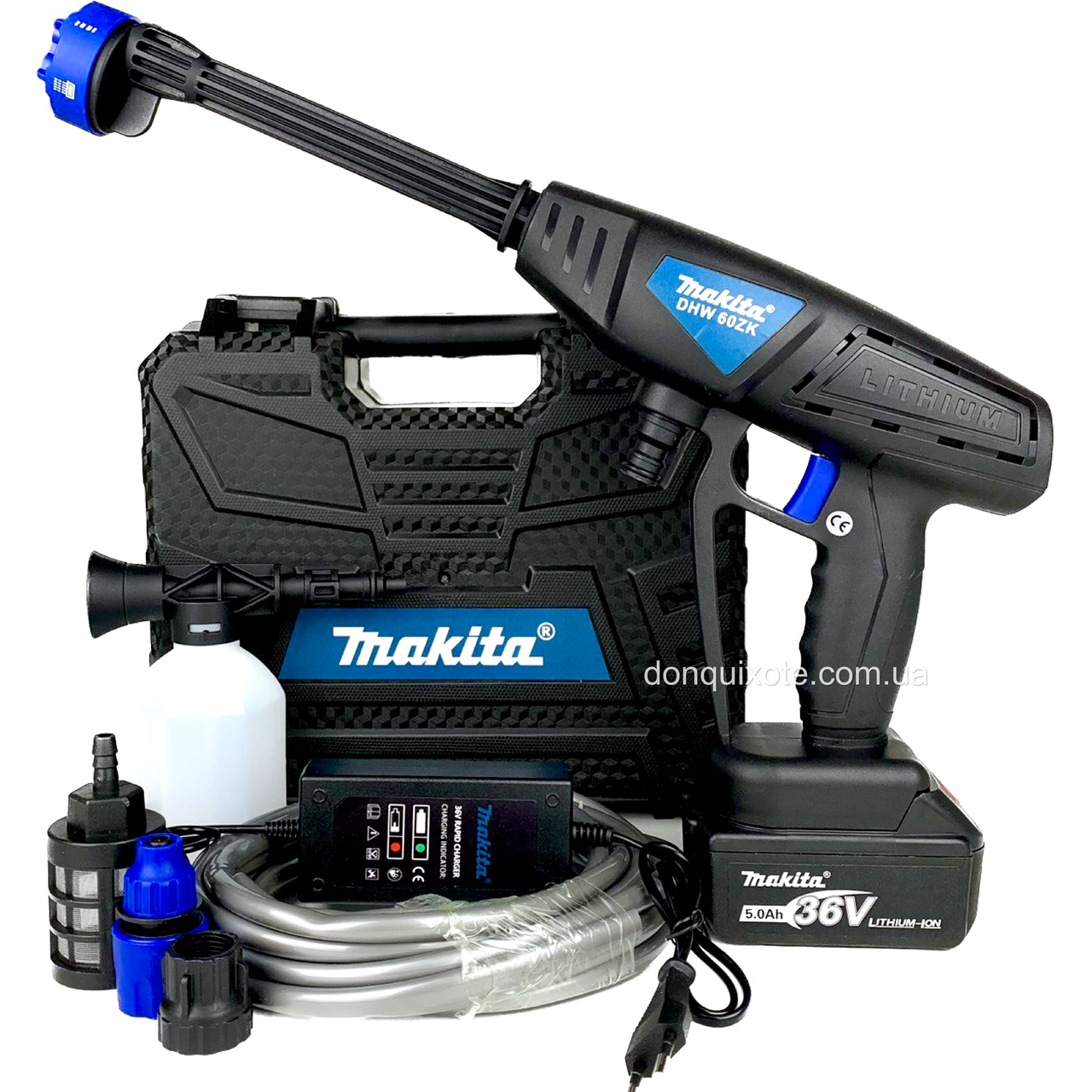 Акумуляторна ручна мийка Makita DHW60ZK (36V, 5 A, 26bar), автомобільна мийка Макіта