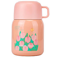 Металевий термос із чашкою та ложечкою "Spring image" 500 мл, 4 кольори