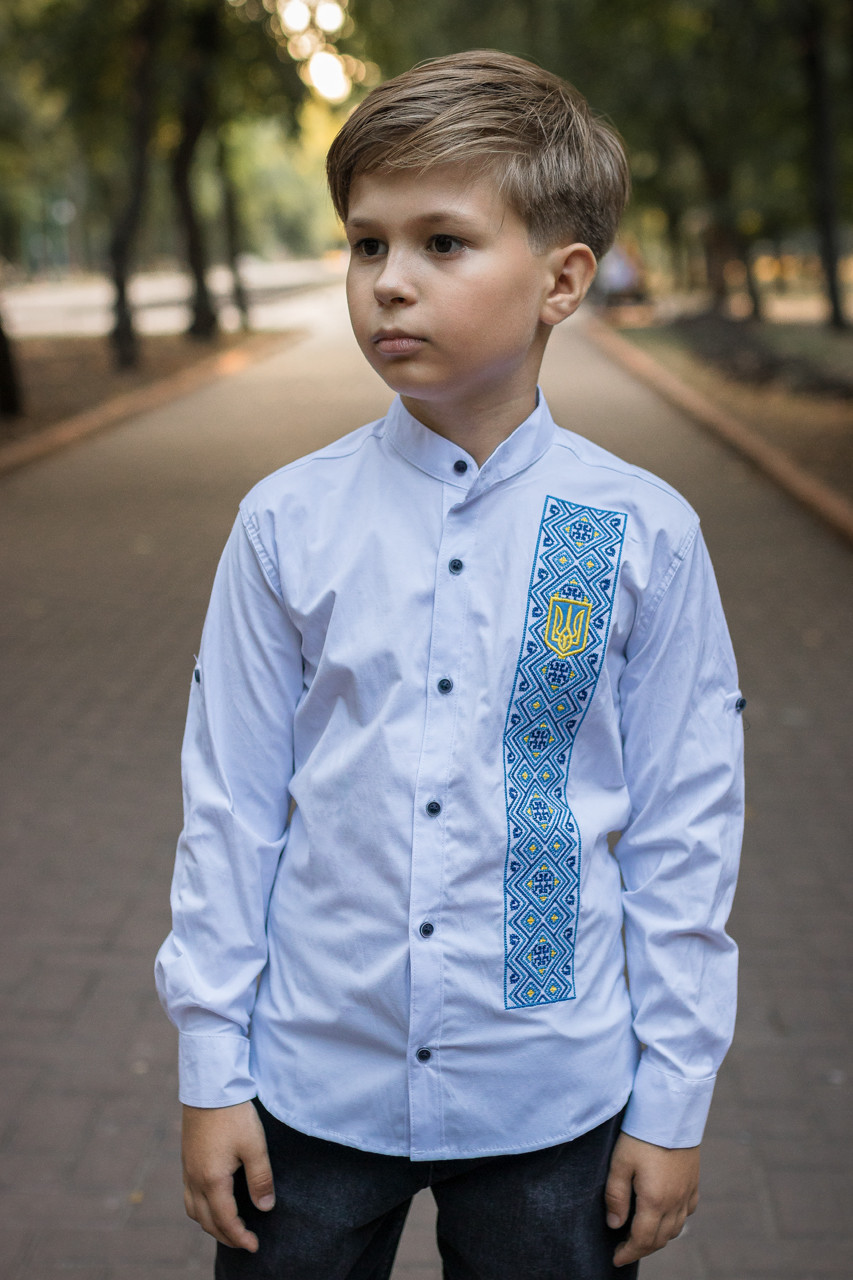 Сорочка Varetti вишита для хлопчика 12-16 років арт.1558-1, Колір Білий, Розмір одягу підліток (порослі) 152 158