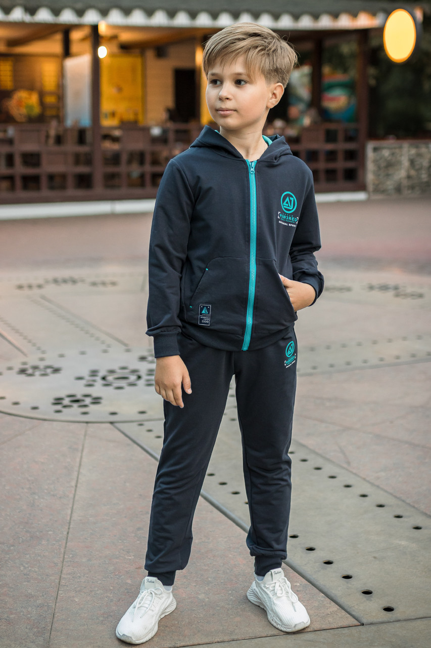 Костюм спортивний F&D для підлітка 7-15 років, Темно-синій 152, фото 1