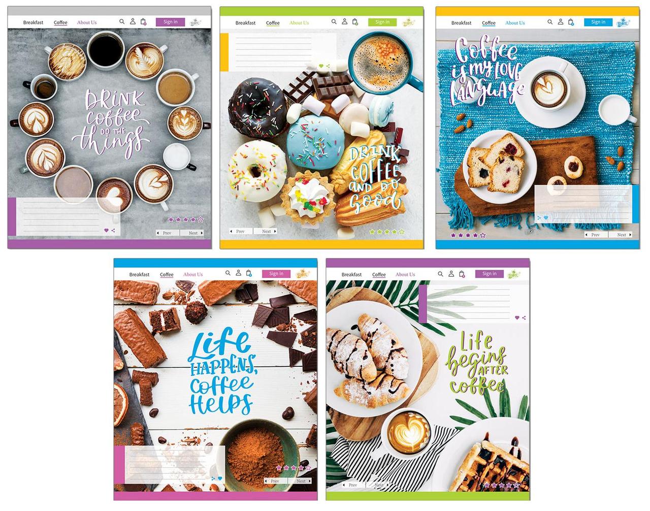 Зошит 36_листов лінія "Бріск" / Інста Кава