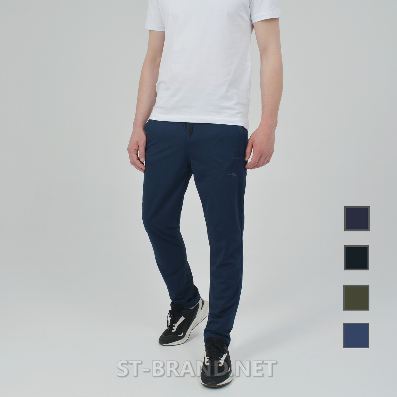 M-3XL. Темно-сині чоловічі спортивні штани з якісного та зносостійкого трикотажу лакости