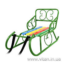 Санки "Смерека" (салатові, кольорові планки)