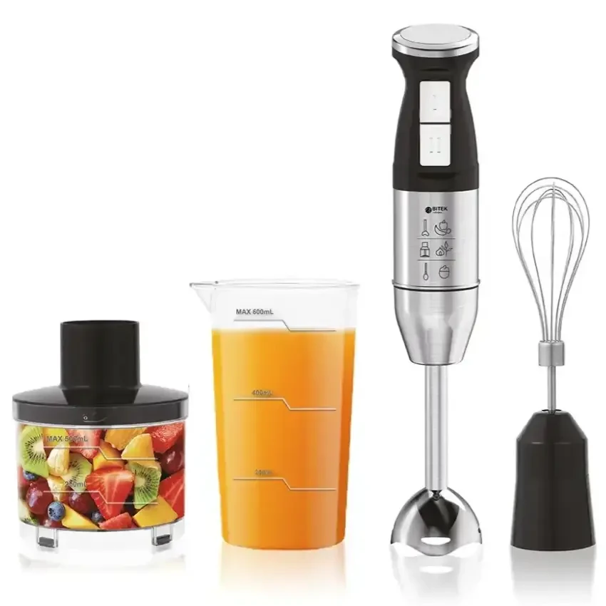Електричний блендер ручний BITEK BT-326 4в1 1600 Вт, Потужний заглибний побутовий універсальний блендер для дому, фото 1