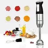 Електричний блендер ручний BITEK BT-326 4в1 1600 Вт, Потужний заглибний побутовий універсальний блендер для дому, фото 10