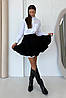 Жіноча спідниця пишна коротка чорна з білим підкладом 3569-01, фото 4