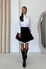 Жіноча спідниця пишна коротка чорна з білим підкладом 3569-01, фото 2