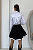 Жіноча спідниця пишна коротка чорна з білим підкладом 3569-01, фото 3