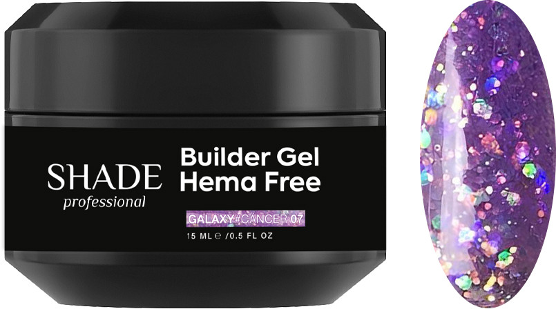 Білдер гель HEMA FREE BUILDER GEL GALAXY CßNCER 07 Shade, 15 мл