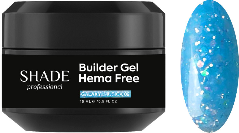 Билдер гель HEMA FREE BUILDER GEL GALAXY MUSICA 09 Shade, 15 мл