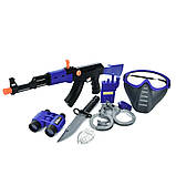 Дитячий набір поліцейського Bambi P016C, автомат, тріскачка, маска, рація, ніж, Toyman, фото 2