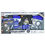 Дитячий набір поліцейського Bambi P016C, автомат, тріскачка, маска, рація, ніж, Toyman, фото 3