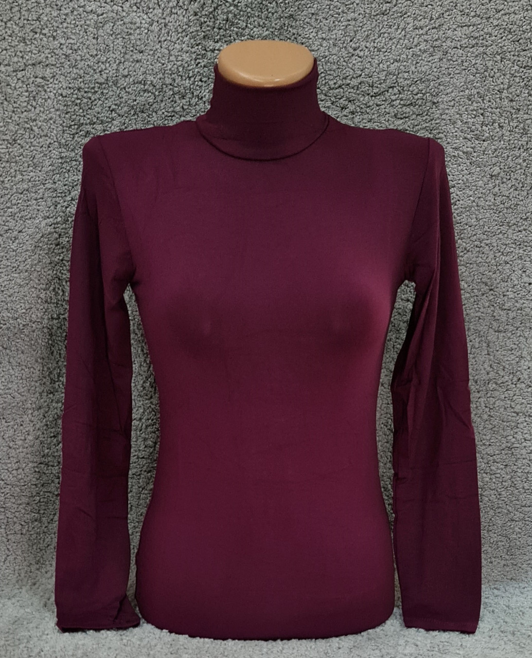 Водолазка гольф жіночий Leliss однотонний класичний з коміром стійка демісезонний віскоза темна слива