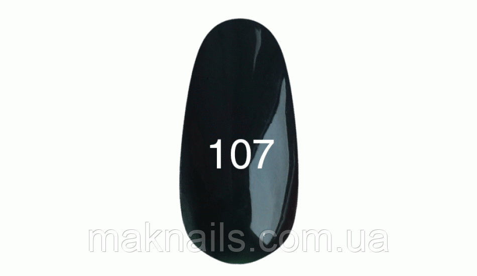 Гель-лак No 107 (чорно-зелений) 7 мл.