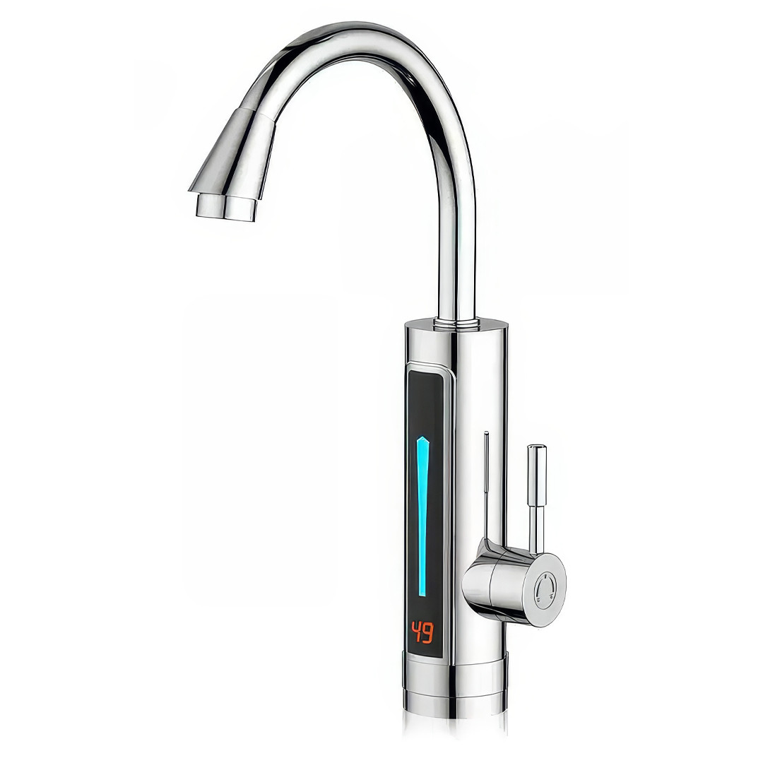 Електричний проточний кран-водонагрівач Water Heater Кран бойлер з дисплеєм та нижнім підключенням, фото 1