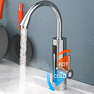 Електричний проточний кран-водонагрівач Water Heater Кран бойлер з дисплеєм та нижнім підключенням, фото 4