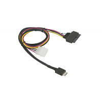 Оригінал! Кабель для передачі даних Supermicro OCuLink SFF-8611 (x4) to SFF-8639 U.2 with 4 Pin Power Cable (CBL-SAST-1011) - Вища