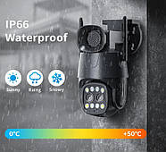 Вулична IP камера відеоспостереження з двома об'єктивами 4K 8MP WiFi Камера з віддаленим доступом, фото 6