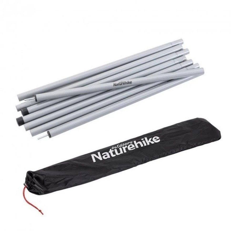 Стійки для тенту сталеві оцинковані Naturehike Steel poles Updated NH19PJ042, 25мм*2.4м, сірі (2 шт), фото 1