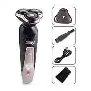 Електробритва чоловіча акумуляторна з плаваючими головками DSP 60017 Для вологого та сухого гоління, фото 5