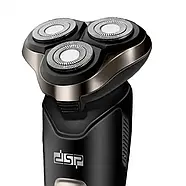 Електробритва чоловіча акумуляторна з плаваючими головками DSP 60017 Для вологого та сухого гоління, фото 6