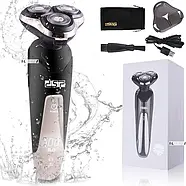 Електробритва чоловіча акумуляторна з плаваючими головками DSP 60017 Для вологого та сухого гоління, фото 8