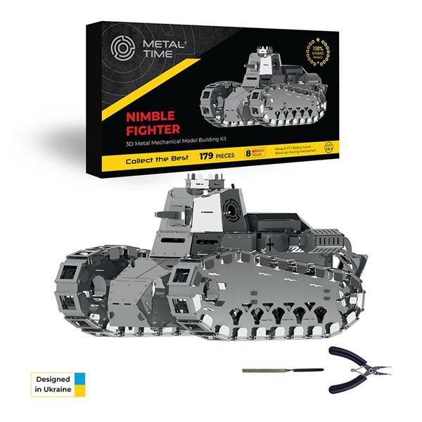 Колекційна модель-конструктор Metal Time Nimble Fighter механічний танк Renault FT-17