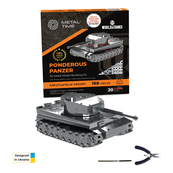 Колекційна модель-конструктор Metal Time Ponderous Panzer Heavy Tank Важкий танк