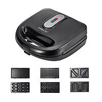 Мультипекар 6 в 1 SOKANY SK-908 на 6 пластин для вафель, горішків, сендвічів, кексів з антипригарним покриттям