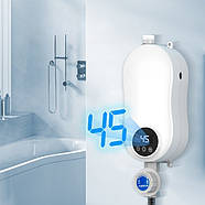 Електричний проточний водонагрівач із душем Electric water heater RYK-007 Бойлер кран настінний проточний, фото 5