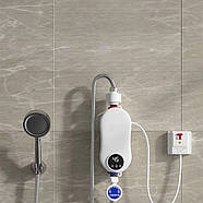 Електричний проточний водонагрівач із душем Electric water heater RYK-007 Бойлер кран настінний проточний, фото 3
