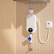Електричний проточний водонагрівач із душем Electric water heater RYK-007 Бойлер кран настінний проточний, фото 7