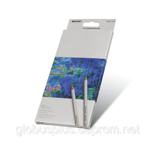 Олівці кольорові12 кольорів MARCO 7100-12CB Raffine, металізовані, фото 1