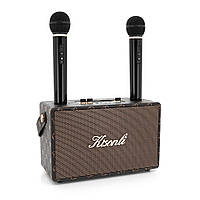 Колонка Kisonli G101 Bluetooth 5.0,Two microphone, 2х15W, 2400mAh, USB, DC: 5V/1A, BOX, Brown, Q8