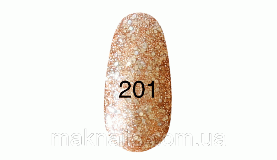 Гель-лак No 201 (бронзовий із перламутром, блискітками) 7 мл.